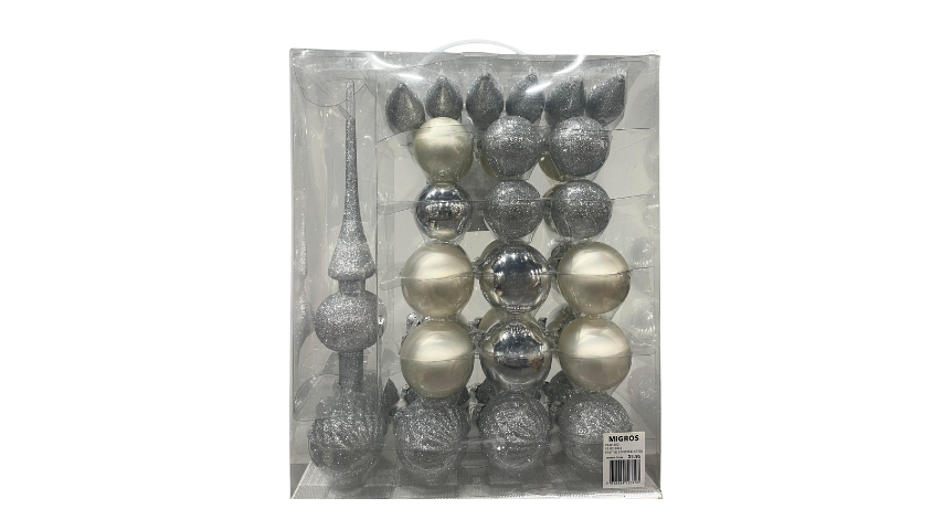 39 Pcs Silver Christmas Ornaments