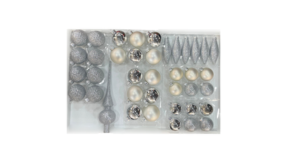 39 Pcs Silver Christmas Ornaments