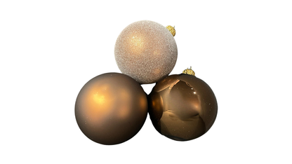 Set of 3 Brown Christmas Ornaments