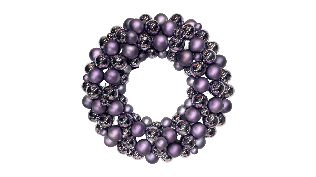 Christmas Wreath Purple Ornaments