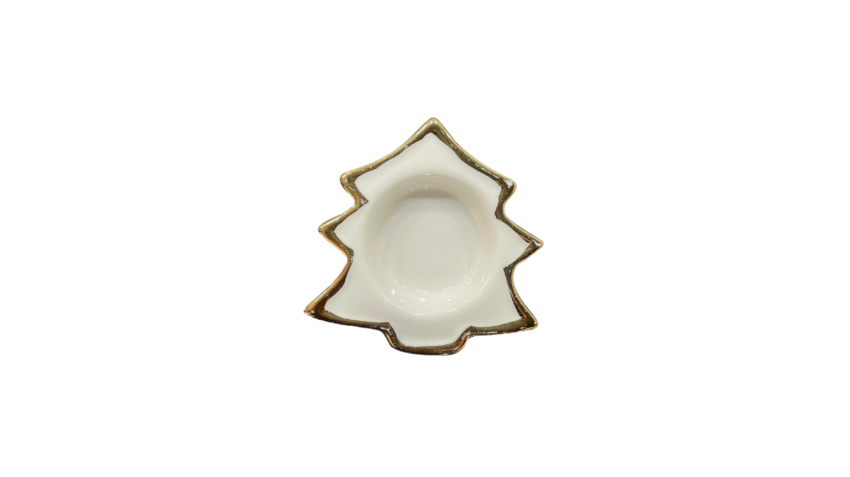 Holiday Elegance-Porcelain Christmas Tree Candle Holder
