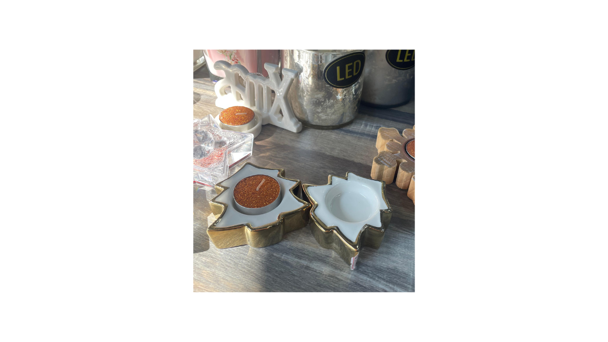 Porcelain Christmas Tree Candle Holder