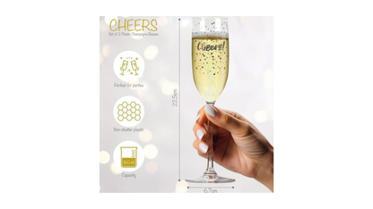 Set of 2 Melamine Champagne Glasses 160 ml