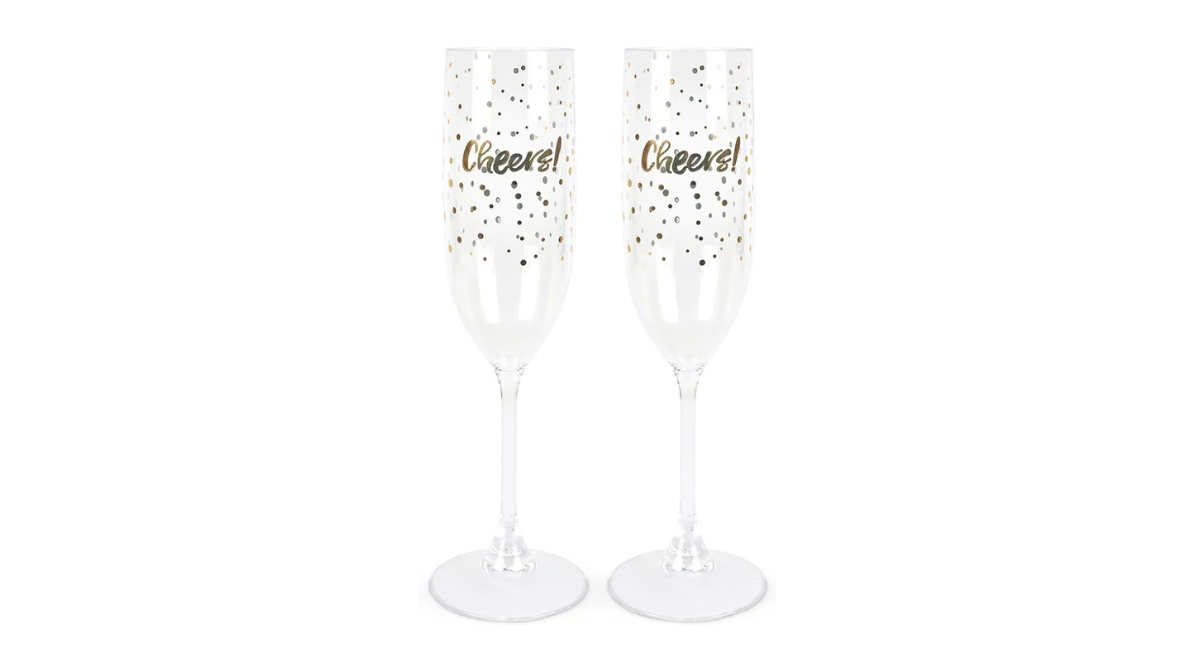 Set of 2 Melamine Champagne Glasses 160 ml