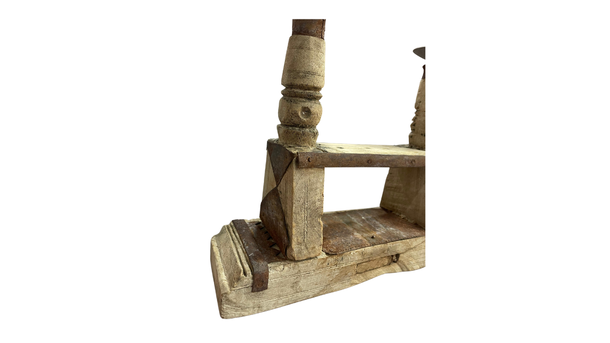 Candle Holder Wood and Steel Small