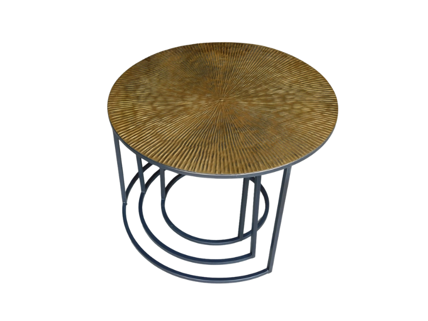Houten Metal Side Table (Brass Gold) – set of 3 pieces by Mysons