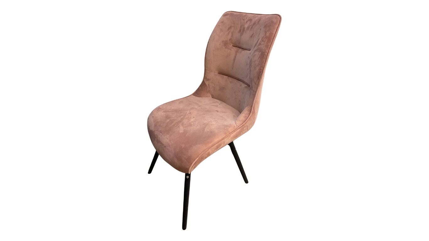 Pink Velvet Dining Chair with Black legs