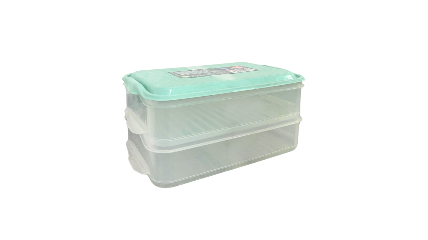 Stacking Food Storage Boxes, 2x 1.35L