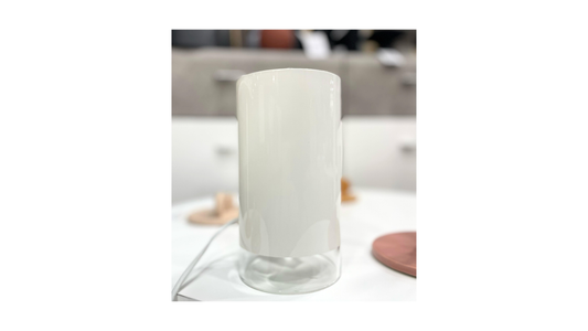 Small White Glass & Transparent Table Lamp