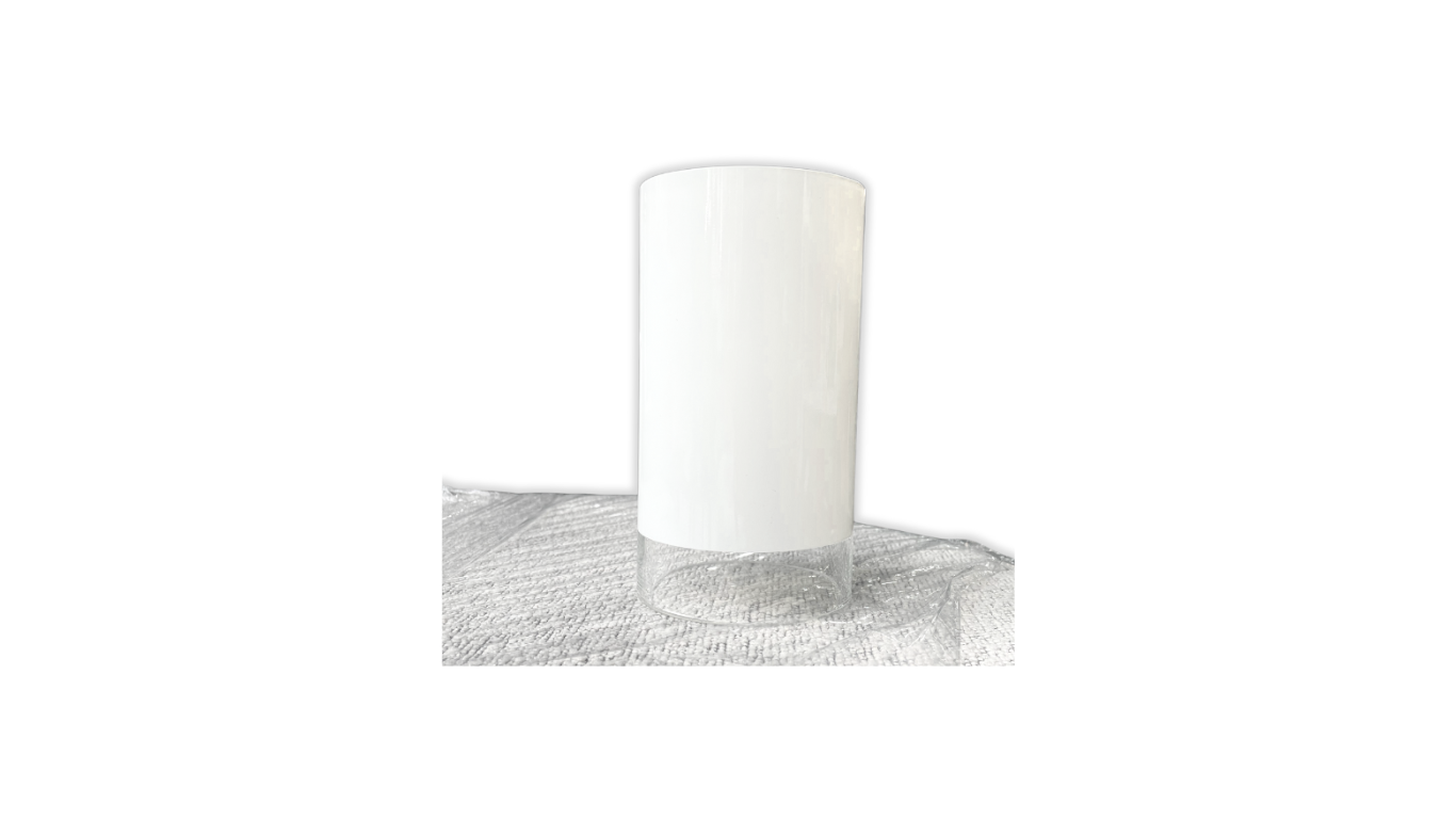 Small White Glass & Transparent Table Lamp