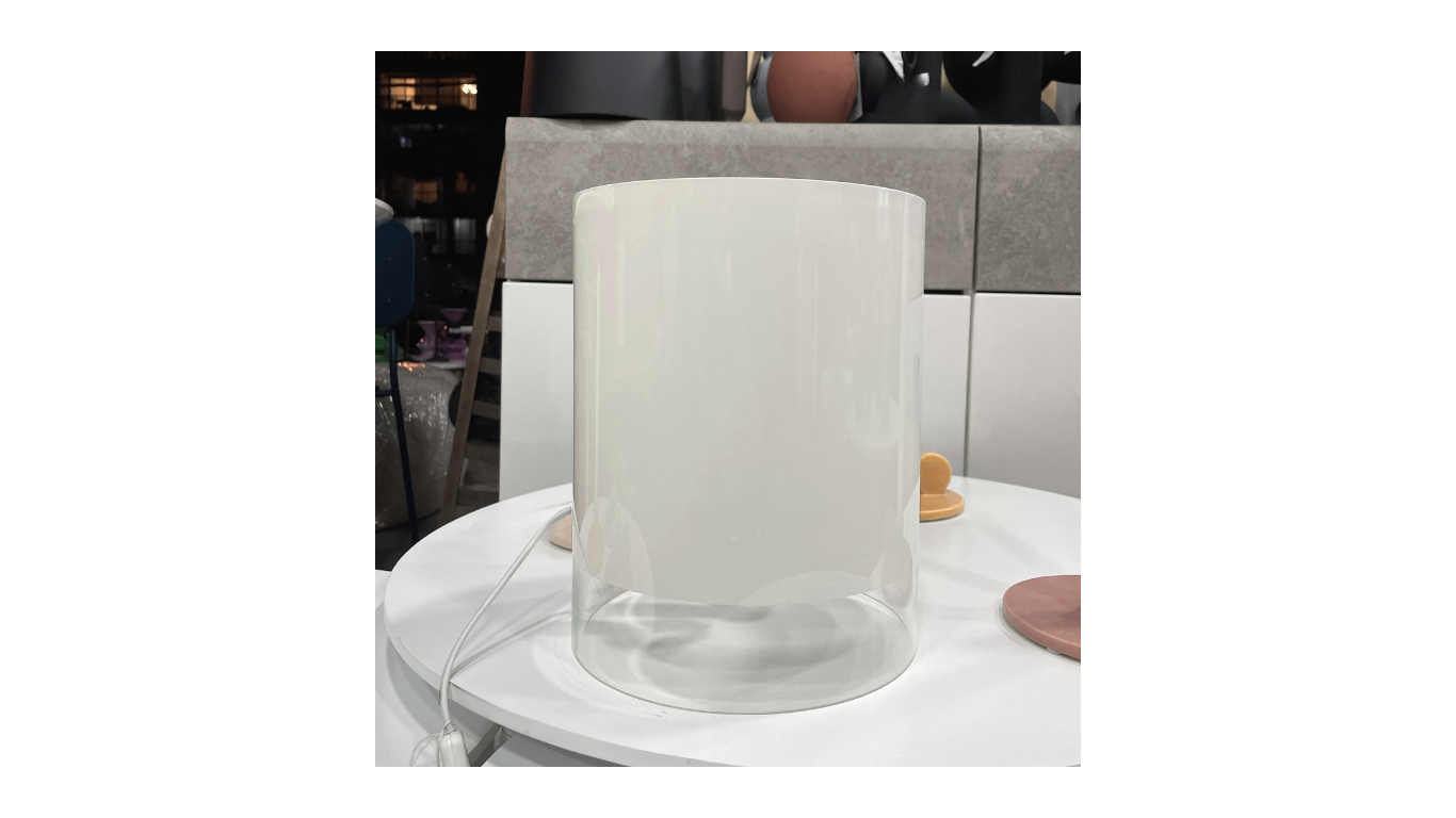 Large White Glass & Transparent Table Lamp