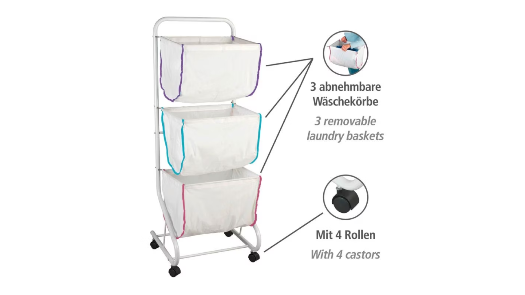 Escala Laundry With 3 Baskets by Wenko