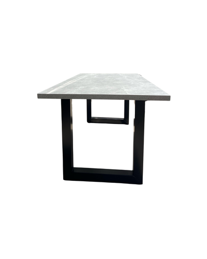 Dining Table Concrete Grey Look with Metal black Base by U-Gestell-Germany