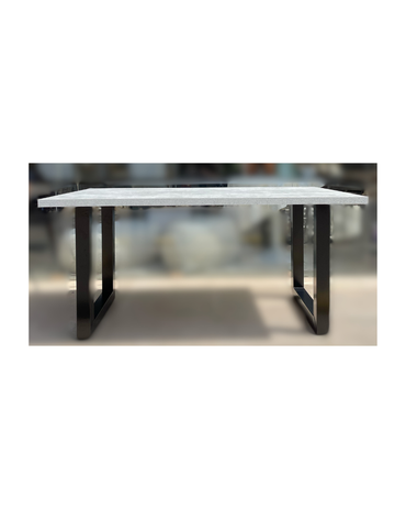 Dining Table Concrete Grey Look with Metal black Base by U-Gestell-Germany