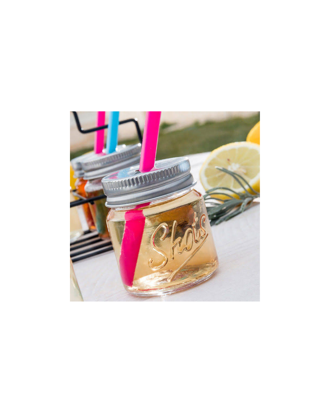 Set of 6 Glass Shot Glasses With Straw by Cucina & Tavola