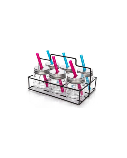 Set of 6 Glass Shot Glasses With Straw by Cucina & Tavola