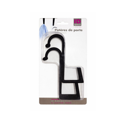 Over-the-Door Clothes Hanger Hooks – Set of 2 in Black or Grey