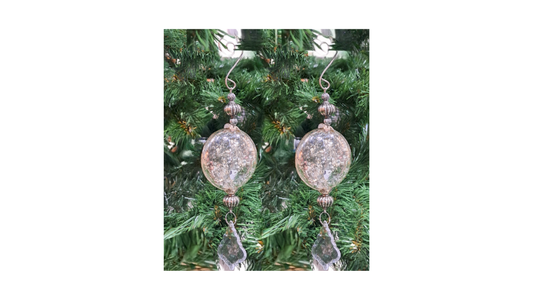 Set of 2 Glass Christmas Ornaments