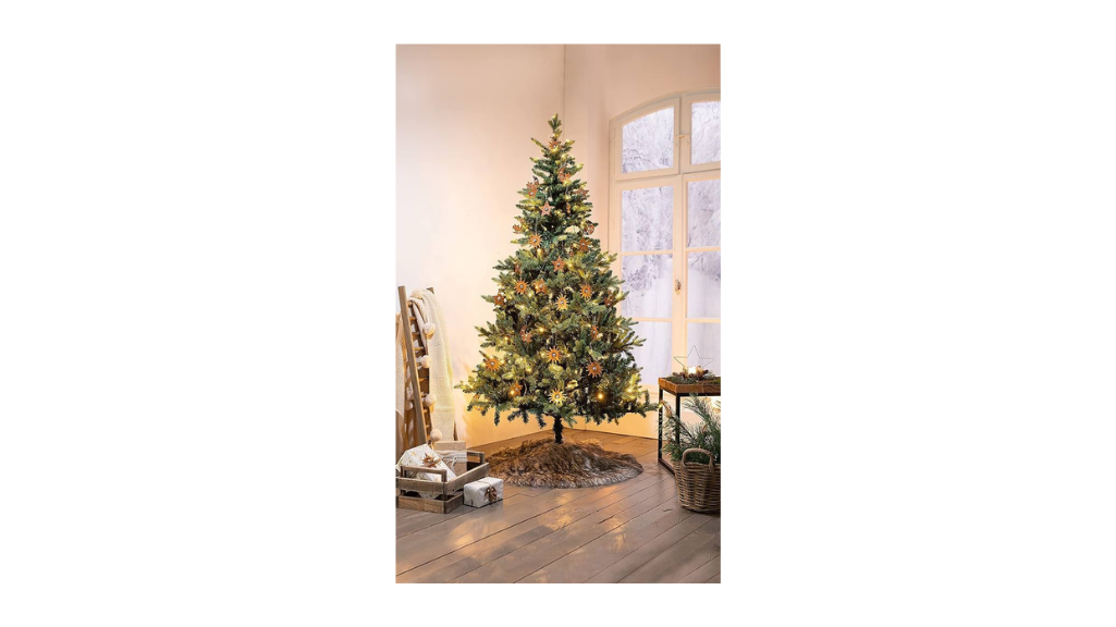 Christmas Base Tree Brown and Black Fur