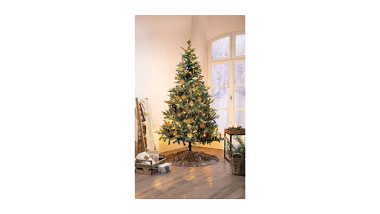 Christmas Base Tree Brown and Black Fur