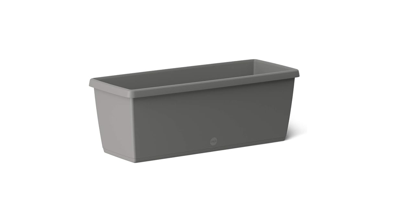 Emsa 518582 Flower-Pot – 75 x 20 x 18 cm, Watering System- Dust Grey