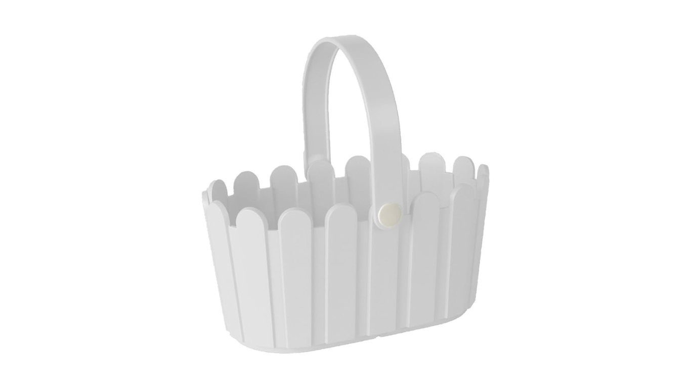 Emsa 513924 Flower Pot- basket, country House Style- 28 x 18 cm -White
