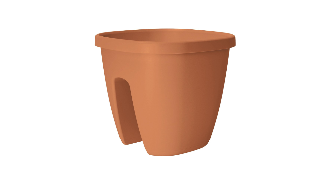 Emsa Railing Pot for the Balcony - self-watering system - Terracotta -517468