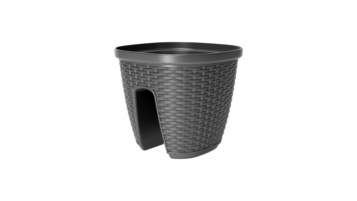 Emsa 515013 Casa Mesh Railing Pot - Mesh Granite