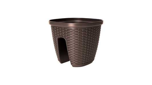 Emsa 515014 Casa Mesh Railing Pot- Mocha
