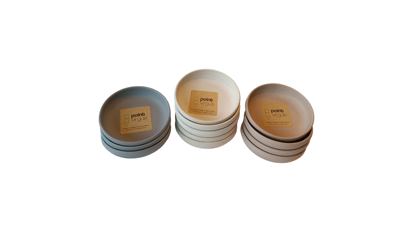 Point-Virgule Small Round Bamboo Fiber Dish Blush – 9.2x2cm