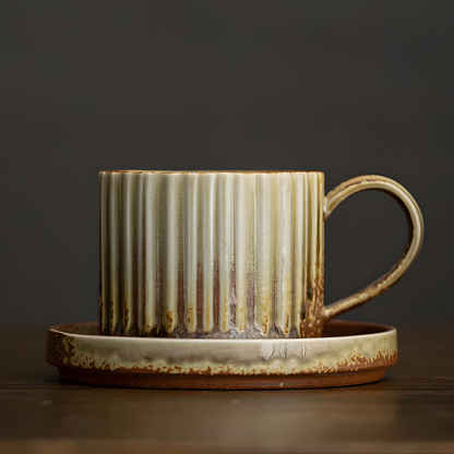 Retro Stripe Japanese Style Ceramic Mug 250ML