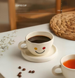 Ceramic Cup Korean Style Hand-Painted Yellow Smile 260ML