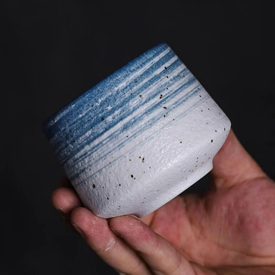 Japanese Handcrafted Ceramic Tea Cup 190ML (Blue)