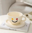 Ceramic Cup Korean Style Hand-Painted Yellow Smile 260ML