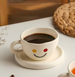 Ceramic Cup Korean Style Hand-Painted Yellow Smile 260ML