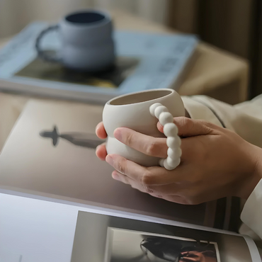 Purity frosted cute unique Matte coffee mug 250ML (Beige)
