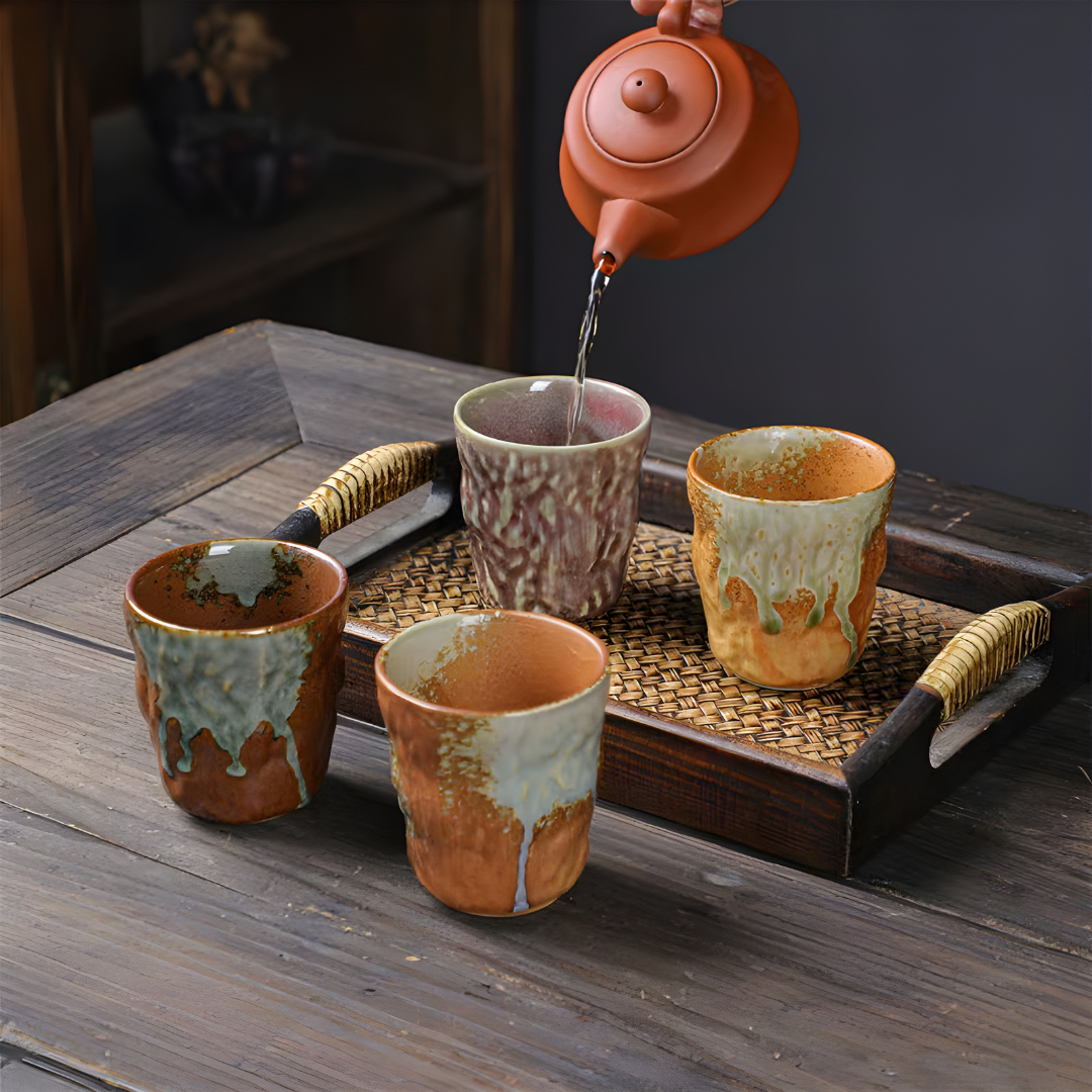 Handmade Rustic Japanese Ceramic Tea Cups 200ML