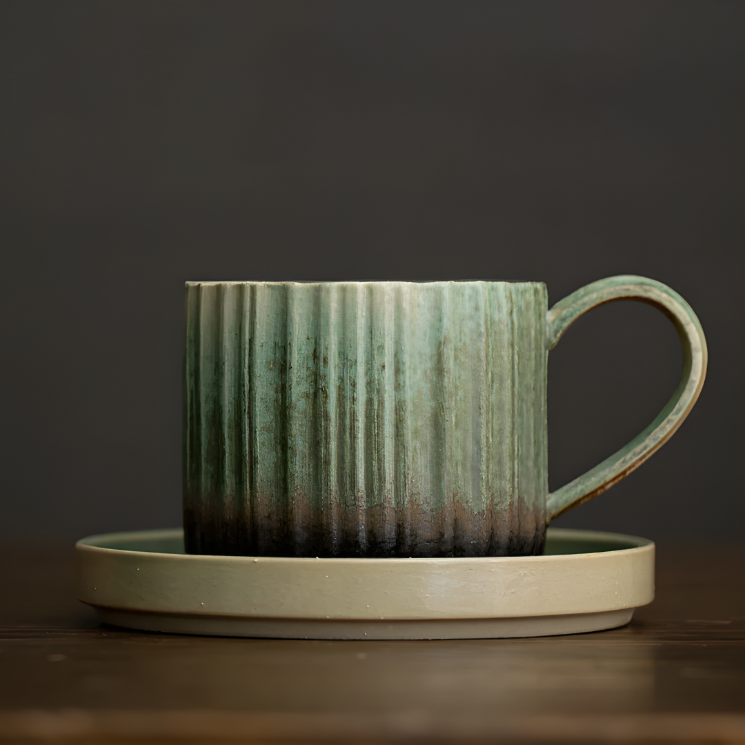 Retro Stripe Japanese Style Ceramic Mug 250ML