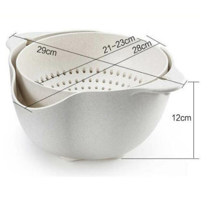 Double Layer Fruit & Vegetable Drain Basket ( green)