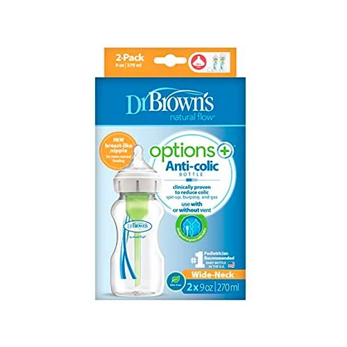 Options+ Anti-Colic Wide Neck Baby Bottles