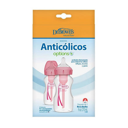 Options+ Anti-Colic Wide Neck Baby Bottles