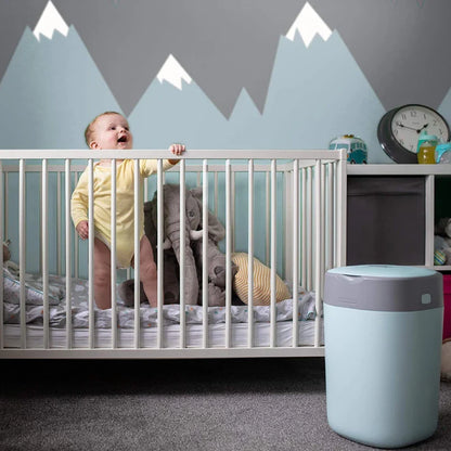 Nappies Bin Twist & Click Sky blue