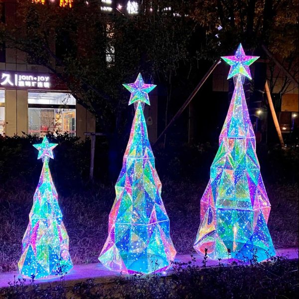 Colorful Rainbow Lighted Up LED Christmas Tree