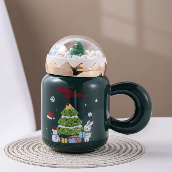 Christmas Ceramic Mug with Lid