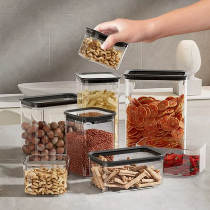 3-Pieces Plastic Food Storage Box With Transparent Lid 0.5/1/1.7L