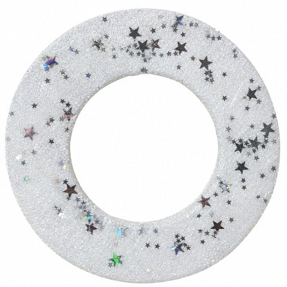 White Glitter Star Christmas Hanging Wreath – Approx. 20 cm