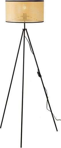 Nino Germany Lu Vintage Rattan Weave Tripod Floor Lamp