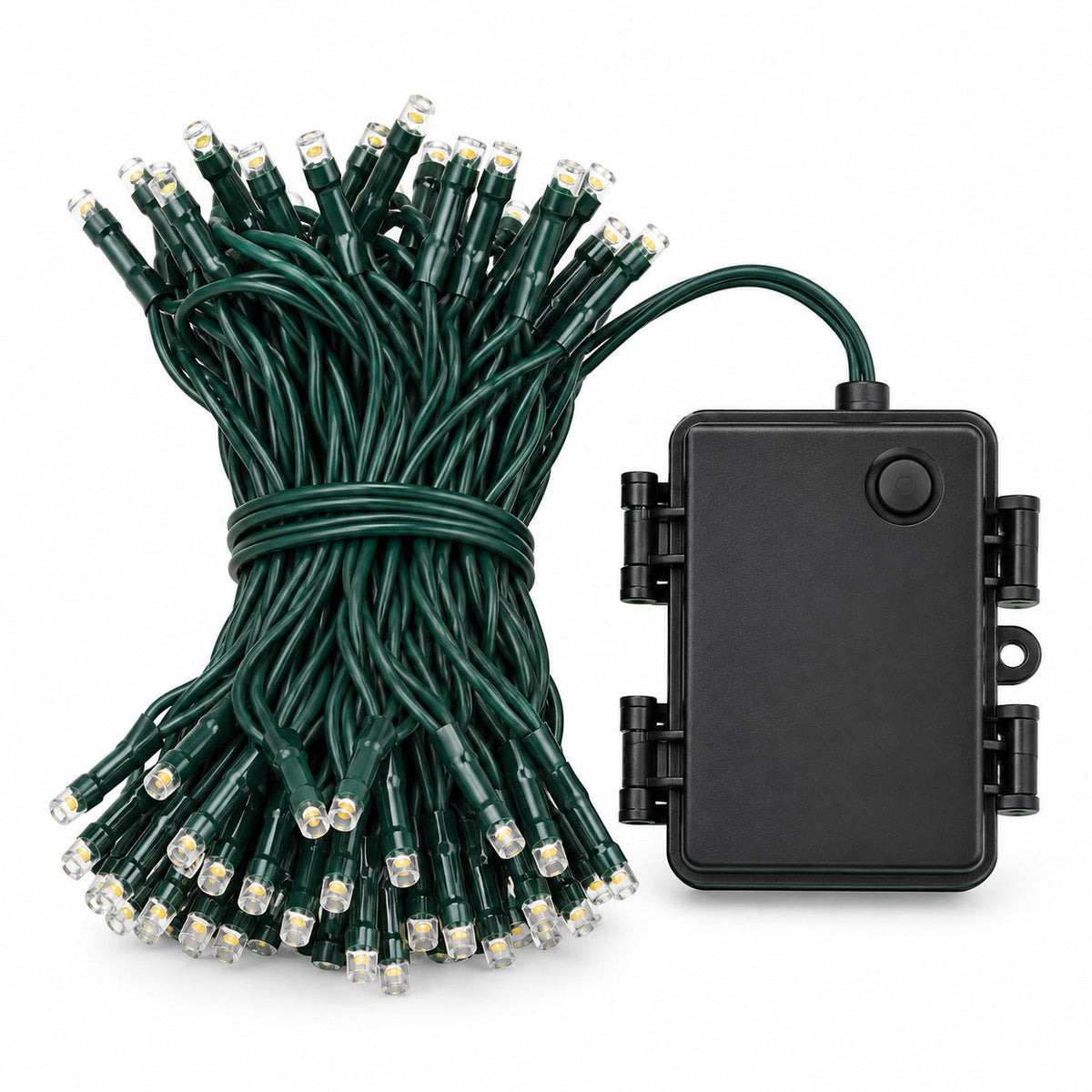 Migros Noël Amber Lights – 50 Warm White LED String Lights – Green Cable – 4.9 m