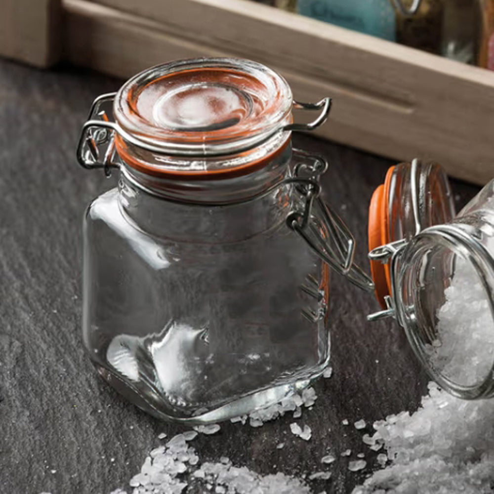 Danny Home 6-Pieces Clip Closure Spice Jars Set (36x9x9) cm