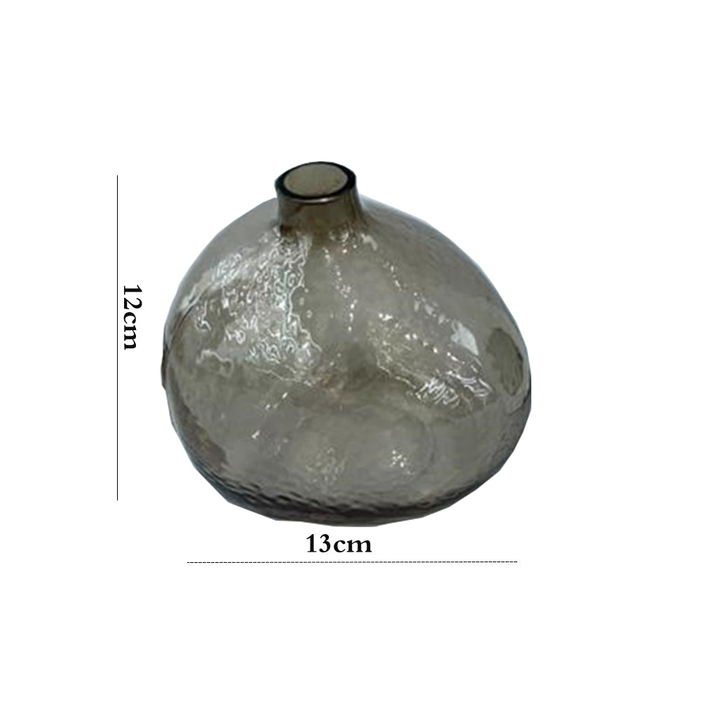 Danny Home Glass Plant Vase Grey 12-cm